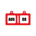 August flat calender Royalty Free Stock Photo