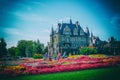 August. 2019.Hryashevka. Russia. Garibaldi Castle. General view of the building. Toned photo