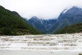 The scenery of baishui river, jade dragon snow mountain, lijiang, yunnan, China Royalty Free Stock Photo