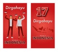 Vector illustration of Independence Day Republic of Indonesia.