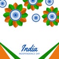 15 august india independence day with waving flaw, ashoka wheel