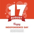 17 August. Indonesia Happy Independence Day greeting card and poster. fireworks on indoonesian flag background