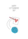 August 13, International Lefthanders Day greeting card. Happy Left-handers Day.