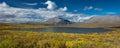 AUGUST 26, 2016 - Lakes of Central Alaskan Range - Route 8, Denali Highway, Alaska,a dirt road offers stunning views of Mnt. Hess Royalty Free Stock Photo