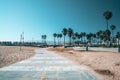 Beautiful summer day at the Venice beach district in LA