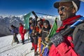 August 30, 2010 at 8:30 a.m. team of climbers and porters together with the first Muslim woman Ismaili from Pakistan climbs