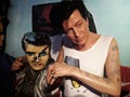 Wax figure of Herman Brood, at Madame Tussauds, Amsterdam.