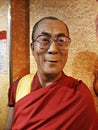 Wax figure of Dalai Lama, at Madame Tussauds, Amsterdam. Royalty Free Stock Photo