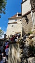 The main entrance of the medieval Bran Castle, Romania. Royalty Free Stock Photo