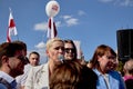 August 16 2020 Minsk Belarus Many people gathered at the rally for the change of power Royalty Free Stock Photo