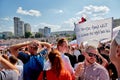 August 16 2020 Minsk Belarus Many people gathered at the rally for the change of power