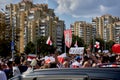 August 16 2020 Minsk Belarus Many people gathered at the rally for the change of power