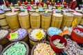 A taffy shop in the tourist area of Cannery Roy sells sweets in every flavor imaginable Royalty Free Stock Photo