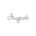 August Month Monoline Outline Lettering