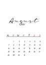 2023 August monthly calendar