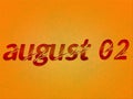 02 august, Monthly Calendar on yellow Background