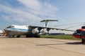 30 AUGUST 2019 MOSCOW, RUSSIA: An outdoors airplane exposition - Russian Aerospace Forces - IL-76MD-90A MILITARY