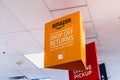 August 1, 2019 Mountain View / CA / USA - Amazon Drop off returns area in a Kohl`s department store; starting with July, you can