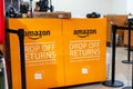 August 1, 2019 Mountain View / CA / USA - Amazon Drop off returns area in a Kohl`s department store; starting with July, you can