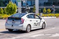 August 3, 2020 Mountain View / CA / USA - Nuro autonomous vehicle performing tests in Silicon Valley; Nuro is a robotics company