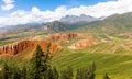 August, the mountains under the blue sky and white clouds, Qilian Mountain