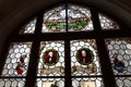 Ancient stained glass inside New Town Hall