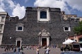 August 6, 2023 - Naples, Italy. Church of Gesu Nuovo. A 1400s temple with an intricate stone facade Royalty Free Stock Photo