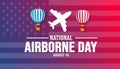 16 August National Airborne Day background template. Holiday concept. background, banner, placard, card