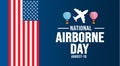 16 August National Airborne Day background template. Holiday concept. background, banner, placard, card