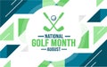 August is National Golf Month background template. Holiday concept. background, banner, placard, card Royalty Free Stock Photo