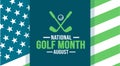 August is National Golf Month background template. Holiday concept. background, banner, placard, card Royalty Free Stock Photo