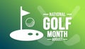 August is National Golf Month background template. Holiday concept. background, banner, placard, card Royalty Free Stock Photo