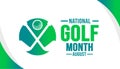 August is National Golf Month background template. Holiday concept. background, banner, placard, card Royalty Free Stock Photo