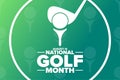 August is National Golf Month. Holiday concept. Template for background, banner, card, poster with text inscription Royalty Free Stock Photo