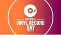 12 August National Vinyl Record Day background template. Holiday concept. background