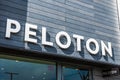 August 28, 2019 Palo Alto / CA / USA - Peloton store sign in Stanford Shopping Center; Peloton is an American exercise equipment