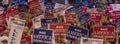 AUGUST 22, 2017, PHOENIX, AZ U.S. Crowds hold signs for President Donald J. Trump at the Phoenix. President, US Flag Royalty Free Stock Photo