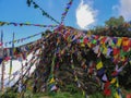 04-august-2019/ picture of tibetan prayer flags in rewalsar, himachal pradesh, India