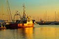 August, 08, 2022. Port, with fishing boats in Hel town. Hel, Hel Peninsula, Baltic Sea, Pomerania, Poland  Hel Royalty Free Stock Photo