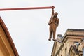 August 25, 2022 Prague, Czech Republic. Monument to Sigmund Freud, Hanging Man. Background with copy space
