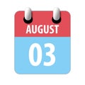 august 3rd. Day 3 of month,Simple calendar icon on white background. Planning. Time management. Set of calendar icons for web Royalty Free Stock Photo