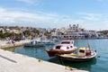 August 23rd 2017 - Lipsi island, Greece - The picturesque harbor of Lipsi island, Dodecanese, Greece Royalty Free Stock Photo