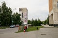 August 26, Russia, Nizhny Novgorod, Bor urban district, grandmother with goods