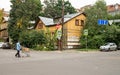 August 26, Russia, Nizhny Novgorod, grandfather goes to the intersection of Semashko and Ulyanov streets