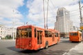 August 27, Russia, Nizhny Novgorod, prospect with pedestrian crossings