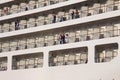 Happy tourists aboard an ocean liner