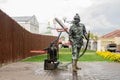 August 28, 2020, Russia, Vladimir, monument to the fireman