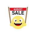 August sale vector icon symbol isolated on white background