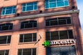 August 21, 2019 San Francisco / CA / USA - Ancestry headquarters in SOMA district; Ancestry.com LLC operates a network of