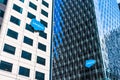 August 21, 2019 San Francisco / CA / USA - Salesforce West and Salesforce East towers in SOMA district Royalty Free Stock Photo